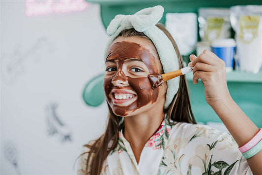 DIY Chocolate Face Mask Kit – Tween Skincare Fun + Glow Boost Mask 50g + oil 30ml+ Brush