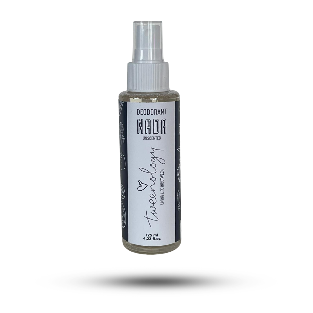 Tweenology Nada unscented deodorant for tweens — fragrance-free, natural aluminium-free formula, made in South Africa