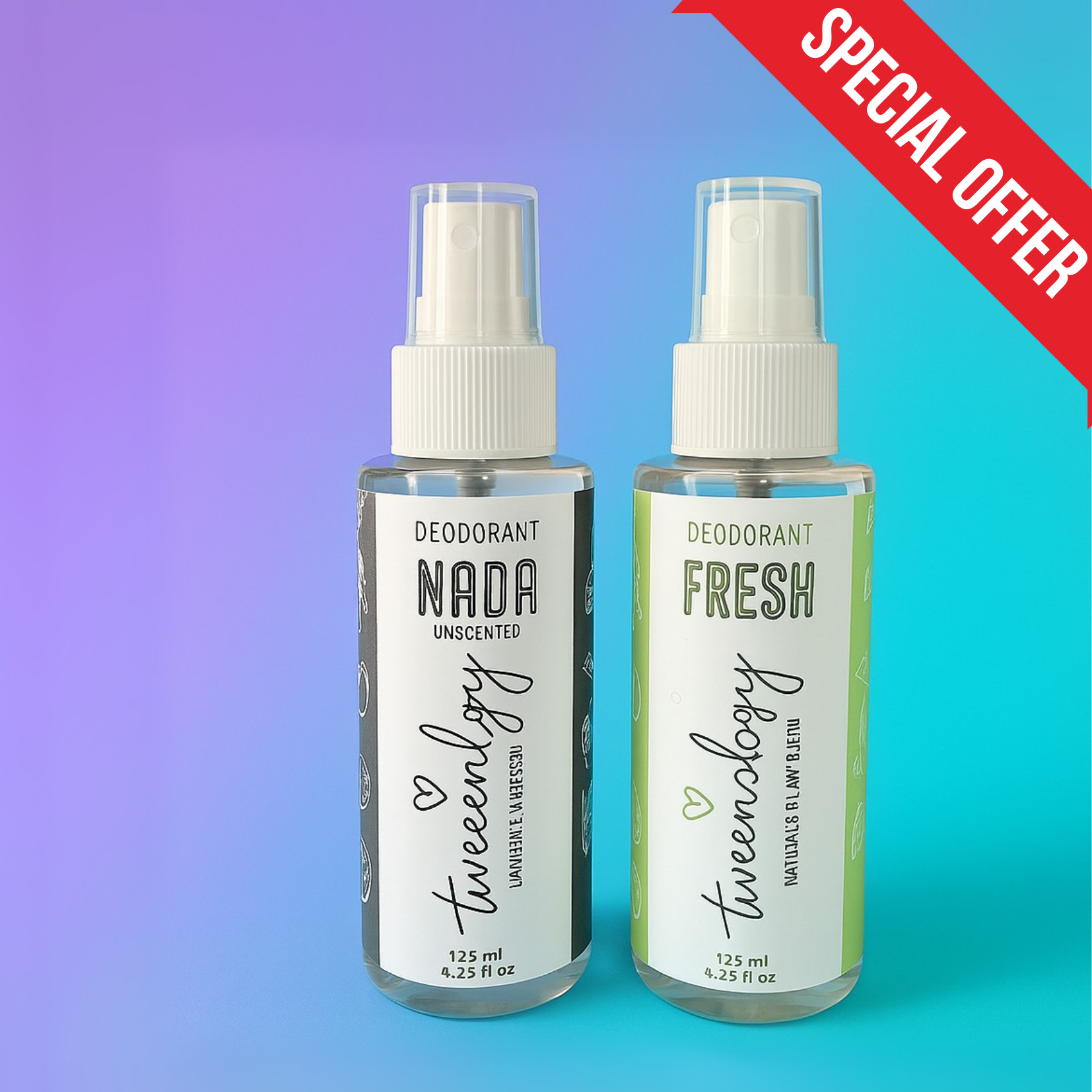 Natural Deodorant Spray - 125ml. Multiple Variants.